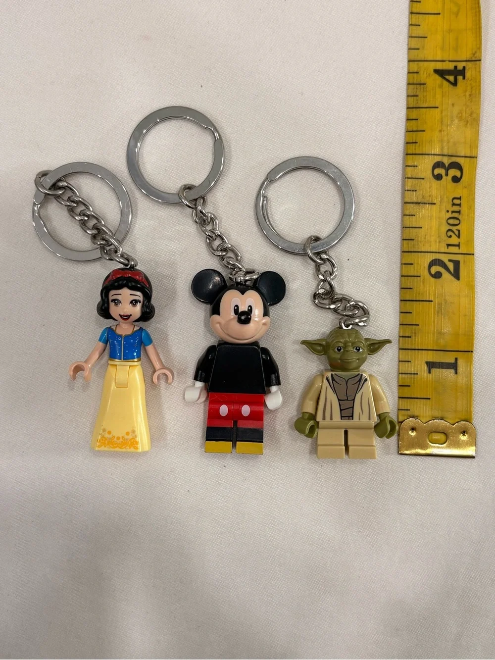 Disney LEGO Keychain Bundle Featuring Mickey Mouse, Snow White and Yoda